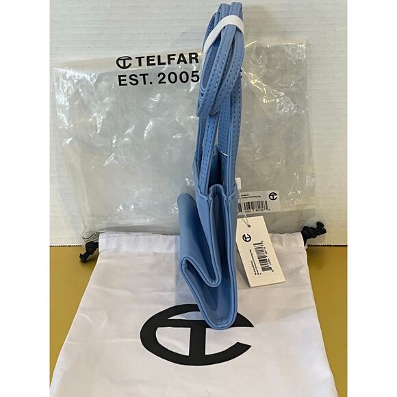 Telfar cerulean small shopping bag 4 3/4H, 6 5/8w, 3 1/8depth, 21in drop NWT - Picture 6 of 6